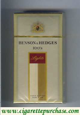 Benson and Hedges 100s Lights cigarettes Park Avenue